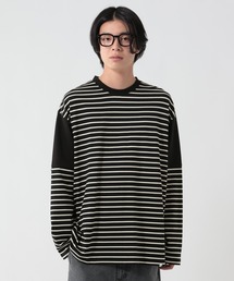GEORGE'S（ジョージズ）の「パネルバスクボーダーロンT（Tシャツ/カットソー）」