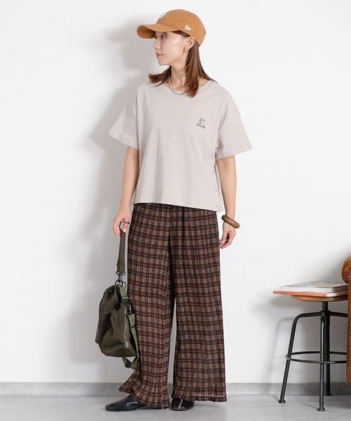 cepo(セポ)の「〈BLUEDY〉クマ刺繍ショートスリーブスリットTee(Tシャツ/カットソー・レディース・グレー/ホワイト系その他/ホワイト/ブラック・M)」の8枚目の写真