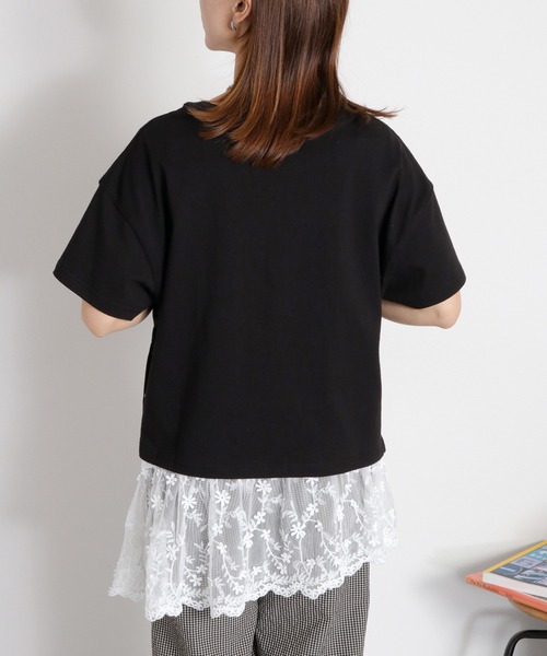 cepo(セポ)の「〈BLUEDY〉クマ刺繍ショートスリーブスリットTee(Tシャツ/カットソー・レディース・グレー/ホワイト系その他/ホワイト/ブラック・M)」の13枚目の写真