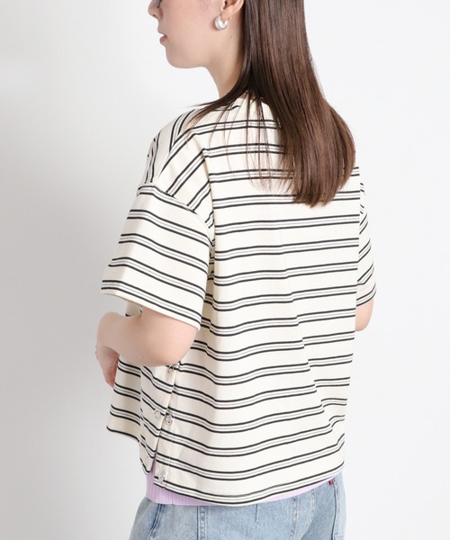 cepo(セポ)の「〈BLUEDY〉クマ刺繍ショートスリーブスリットTee(Tシャツ/カットソー・レディース・グレー/ホワイト系その他/ホワイト/ブラック・M)」の21枚目の写真