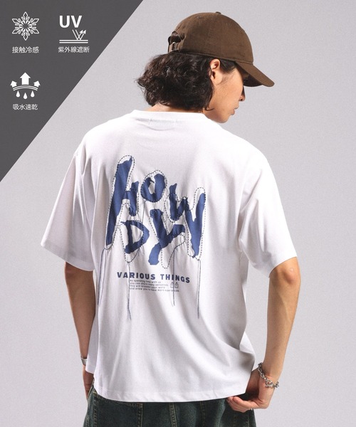 RAGEBLUE(レイジブルー)の「<接触冷感/吸水速乾>CORD EMBROIDERY T-SHIRT/コード刺繍Tシャツ(Tシャツ/カットソー・メンズ・グリーン/ホワイト/ブラック・MEDIUM/LARGE)」の2枚目の写真