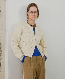 【2026Autumn PRE-ORDER】Cable Flower Knit Cardigan/ケーブルフラワーニットカーデ