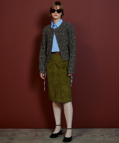 MAISON SPECIAL（メゾンスペシャル）の「【2026Autumn PRE-ORDER】Cable Flower Knit Cardigan/ケーブルフラワーニットカーデ（カーディガン/ボレロ・レディース・ブラック/グレー/ホワイト・FREE）」の12枚目の写真