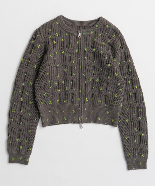 MAISON SPECIAL（メゾンスペシャル）の「【2026Autumn PRE-ORDER】Cable Flower Knit Cardigan/ケーブルフラワーニットカーデ（カーディガン/ボレロ・レディース・ブラック/グレー/ホワイト・FREE）」の15枚目の写真