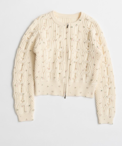 MAISON SPECIAL（メゾンスペシャル）の「【2026Autumn PRE-ORDER】Cable Flower Knit Cardigan/ケーブルフラワーニットカーデ（カーディガン/ボレロ・レディース・ブラック/グレー/ホワイト・FREE）」の16枚目の写真
