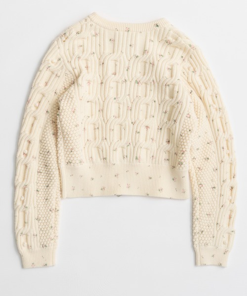 MAISON SPECIAL（メゾンスペシャル）の「【2026Autumn PRE-ORDER】Cable Flower Knit Cardigan/ケーブルフラワーニットカーデ（カーディガン/ボレロ・レディース・ブラック/グレー/ホワイト・FREE）」の21枚目の写真