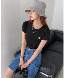 スティッチロゴベーシックTシャツ[ブラック]