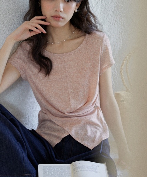 FAVORITO(ファヴォリート)の「クルーネックトップス(Tシャツ/カットソー・レディース・ピンク・F)」の2枚目の写真