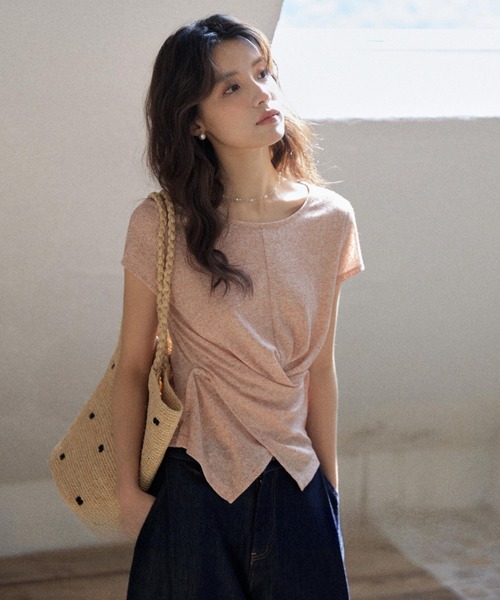 FAVORITO(ファヴォリート)の「クルーネックトップス(Tシャツ/カットソー・レディース・ピンク・F)」の5枚目の写真