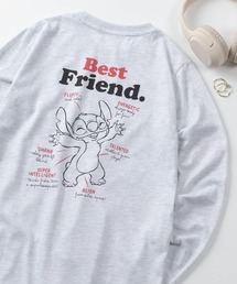 Disney（ディズニー）の「【71】【Disney/ディズニー】ミッキーマウス/ミニーマウス/チップ＆デール/スティッチ/プリントロンスリーブTシャツ/レディース（S）（Tシャツ/カットソー）」