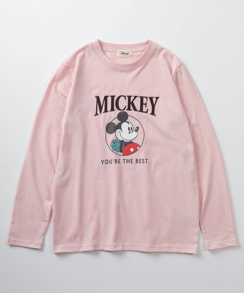 Disney(ディズニー)の「【71】【Disney/ディズニー】ミッキーマウス/ミニーマウス/チップ&デール/スティッチ/プリントロンスリーブTシャツ/レディース(S)(Tシャツ/カットソー・レディース・グレー/ブラック/ライトグレー/マスタード/レンガ/グリーン/ライム/ピンク・M/L)」の10枚目の写真