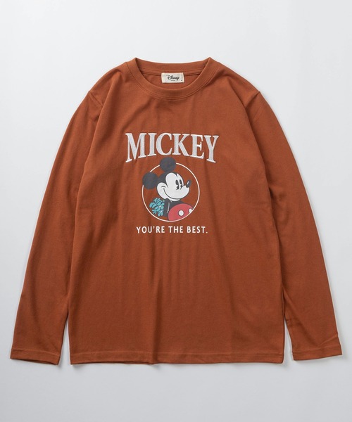 Disney(ディズニー)の「【71】【Disney/ディズニー】ミッキーマウス/ミニーマウス/チップ&デール/スティッチ/プリントロンスリーブTシャツ/レディース(S)(Tシャツ/カットソー・レディース・グレー/ブラック/ライトグレー/マスタード/レンガ/グリーン/ライム/ピンク・M/L)」の9枚目の写真