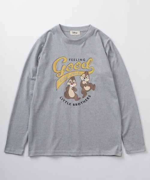Disney(ディズニー)の「【71】【Disney/ディズニー】ミッキーマウス/ミニーマウス/チップ&デール/スティッチ/プリントロンスリーブTシャツ/レディース(S)(Tシャツ/カットソー・レディース・グレー/ブラック/ライトグレー/マスタード/レンガ/グリーン/ライム/ピンク・M/L)」の13枚目の写真