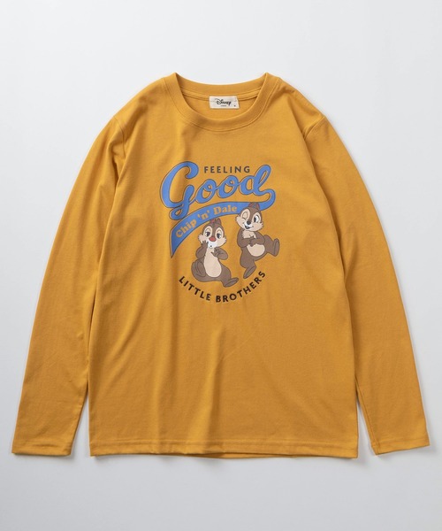 Disney(ディズニー)の「【71】【Disney/ディズニー】ミッキーマウス/ミニーマウス/チップ&デール/スティッチ/プリントロンスリーブTシャツ/レディース(S)(Tシャツ/カットソー・レディース・グレー/ブラック/ライトグレー/マスタード/レンガ/グリーン/ライム/ピンク・M/L)」の14枚目の写真