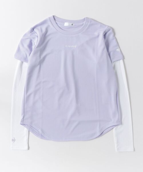 le coq sportif（ルコックスポルティフ）の「アームカバー付き半袖Tシャツ（Tシャツ/カットソー・レディース・ホワイト/パープル/ネイビー/ピンク・M/S/L/XL）」の3枚目の写真