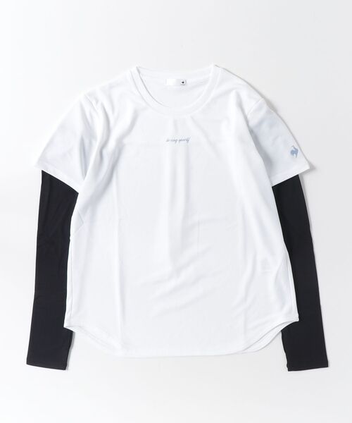 le coq sportif（ルコックスポルティフ）の「アームカバー付き半袖Tシャツ（Tシャツ/カットソー・レディース・ホワイト/パープル/ネイビー/ピンク・M/S/L/XL）」の2枚目の写真