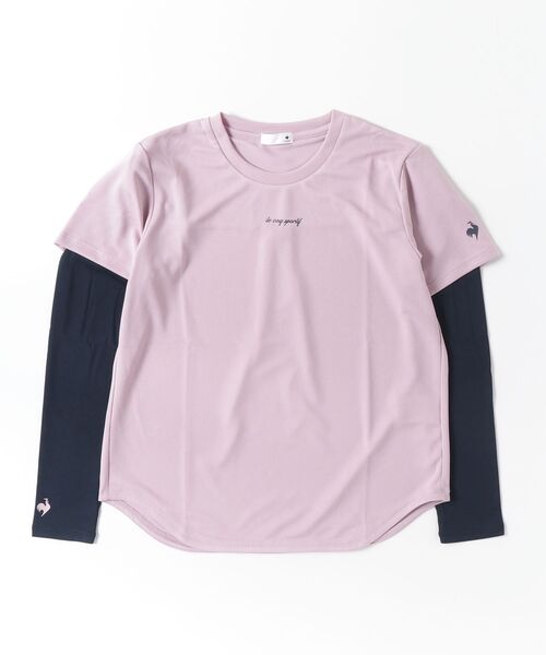 le coq sportif（ルコックスポルティフ）の「アームカバー付き半袖Tシャツ（Tシャツ/カットソー・レディース・ホワイト/パープル/ネイビー/ピンク・M/S/L/XL）」の4枚目の写真