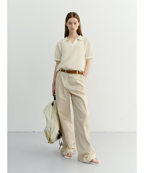 DUNST(ダンスト)の「UNISEX CHUNKY POLO KNIT_UDSW6B126_IVORY(ニット/セーター・レディース・アイボリー・X-SMALL/SMALL/MEDIUM)」の2枚目の写真