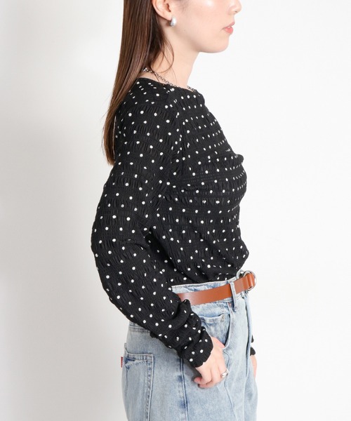 cepo(セポ)の「ドット配色クルーネックロングスリーブTee(Tシャツ/カットソー・レディース・ブラック/アイボリー・FREE)」の16枚目の写真