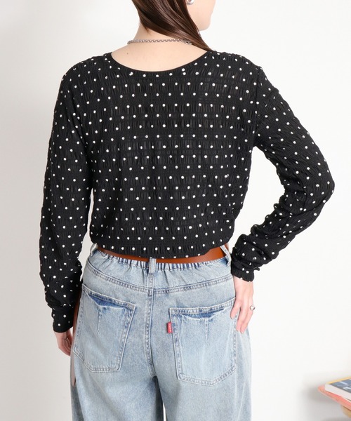 cepo(セポ)の「ドット配色クルーネックロングスリーブTee(Tシャツ/カットソー・レディース・ブラック/アイボリー・FREE)」の14枚目の写真