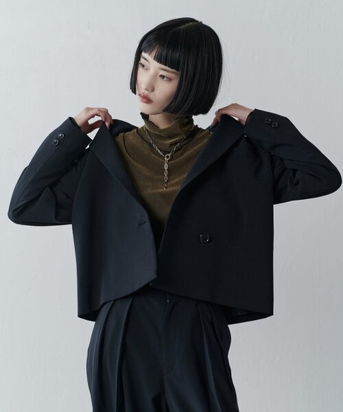 Lui's(ルイス)の「チュールベロアリブシアーメローデザインタートルトップス(Tシャツ/カットソー・レディース・ブラック/ブラウン/カーキ/グレー・FREE)」の13枚目の写真