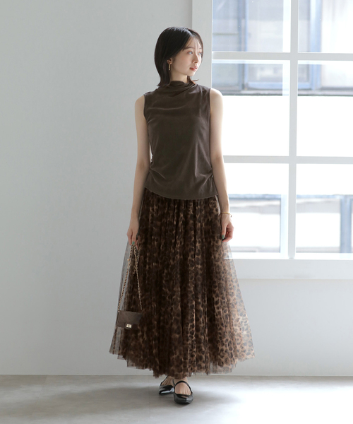 La TOTALITE(ラトータリテ)の「【洗える】CHOKLATE PARIS /チョコレートパリ レオパード チュールスカート(スカート・レディース・ブラウン・FREE)」の5枚目の写真