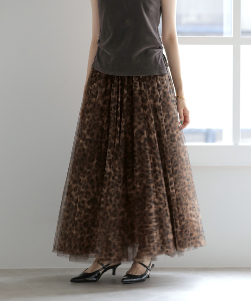 La TOTALITE(ラトータリテ)の「【洗える】CHOKLATE PARIS /チョコレートパリ レオパード チュールスカート(スカート・レディース・ブラウン・FREE)」の9枚目の写真