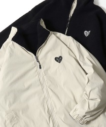 SITRY（シトリー）の「SITRY Heart Embroidery Reversible Blouson 別注 2WAY リバーシブル ナイロン×ボアフリース オーバーサイズ ハートロゴ ワンポイントラメ刺繍 ナイロンジャケット ボアフリースジャケット ブルゾン（ナイロンジャケット）」