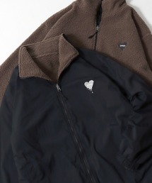 SITRY（シトリー）の「SITRY Heart Embroidery Reversible Blouson 別注 2WAY リバーシブル ナイロン×ボアフリース オーバーサイズ ハートロゴ ワンポイントラメ刺繍 ナイロンジャケット ボアフリースジャケット ブルゾン（ブルゾン）」