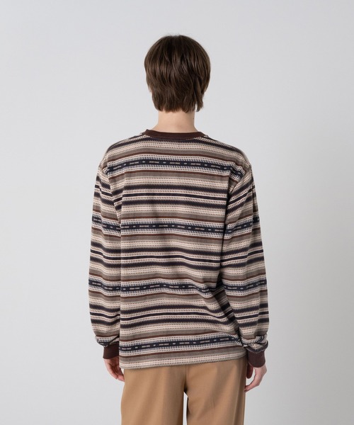 PENDLETON(ペンドルトン)の「ジャガードボーダー ロングスリーブTシャツ(Tシャツ/カットソー・メンズ・グレー系その他/ネイビー/ベージュ・SMALL/MEDIUM/LARGE/X-LARGE)」の11枚目の写真