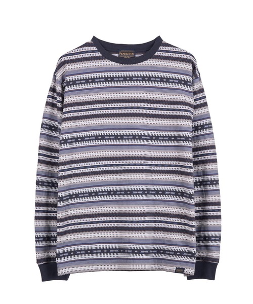 PENDLETON(ペンドルトン)の「ジャガードボーダー ロングスリーブTシャツ(Tシャツ/カットソー・メンズ・グレー系その他/ネイビー/ベージュ・SMALL/MEDIUM/LARGE/X-LARGE)」の19枚目の写真