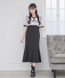 花柄ドッキングロングワンピース（ワンピース）｜couture BY ROJITA