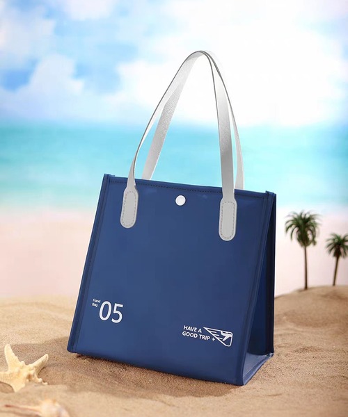 LA VORAGINE(ラ ヴォラジネ)の「防水素材 ジェリーバッグ ハンドバッグ/Jelly Bag/トートバッグ(トートバッグ・レディース・グリーン/ブルー/Navy/White/PINK・FREE)」の1枚目の写真