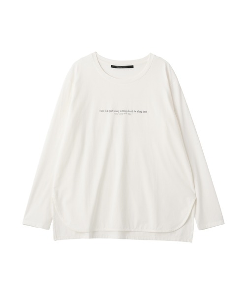 YECCA VECCA（イェッカヴェッカ）の「ラウンドヘム長袖ロゴTee（Tシャツ/カットソー・レディース・ブラック/オフホワイト・FREE）」の6枚目の写真