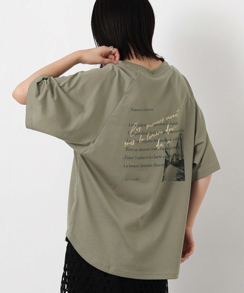 Gready Brilliant(グレディブリリアン)の「バックフォトラグラン7分袖(Tシャツ/カットソー・レディース・カーキ/オフホワイト・FREE)」の12枚目の写真