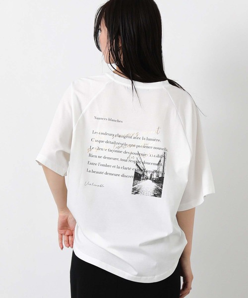 Gready Brilliant(グレディブリリアン)の「バックフォトラグラン7分袖(Tシャツ/カットソー・レディース・カーキ/オフホワイト・FREE)」の13枚目の写真