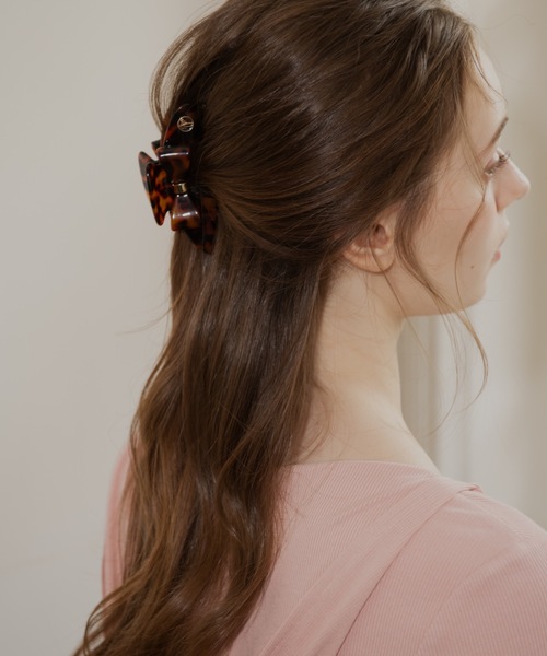 JUMELLE（ジュメロ）の「リボンバレッタ（バレッタ/ヘアクリップ・レディース・ブラウン・FREE）」の2枚目の写真