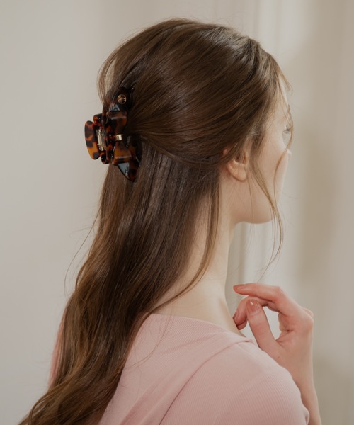 JUMELLE（ジュメロ）の「リボンバレッタ（バレッタ/ヘアクリップ・レディース・ブラウン・FREE）」の3枚目の写真