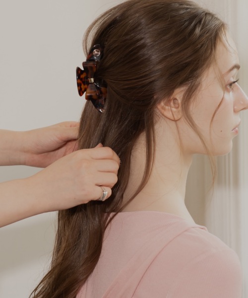 JUMELLE（ジュメロ）の「リボンバレッタ（バレッタ/ヘアクリップ・レディース・ブラウン・FREE）」の5枚目の写真