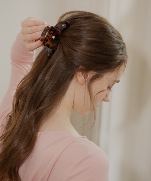 JUMELLE（ジュメロ）の「リボンバレッタ（バレッタ/ヘアクリップ・レディース・ブラウン・FREE）」の7枚目の写真