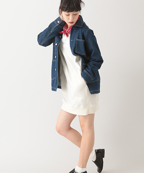 E hyphen world gallery(イーハイフンワールドギャラリー)の「デニムカバーオール(デニムジャケット・レディース・インディゴブルー/ライトインディゴブルー・FREE)」の13枚目の写真