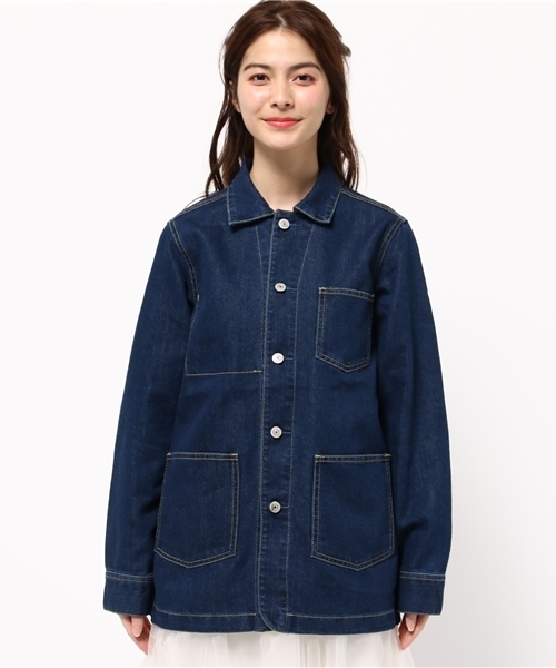 E hyphen world gallery(イーハイフンワールドギャラリー)の「デニムカバーオール(デニムジャケット・レディース・インディゴブルー/ライトインディゴブルー・FREE)」の3枚目の写真