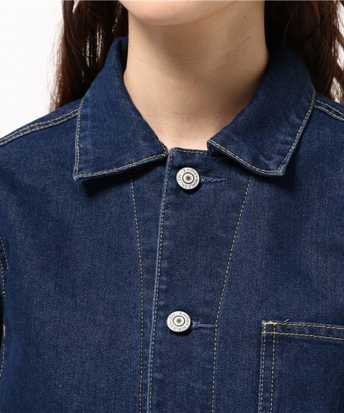 E hyphen world gallery(イーハイフンワールドギャラリー)の「デニムカバーオール(デニムジャケット・レディース・インディゴブルー/ライトインディゴブルー・FREE)」の8枚目の写真