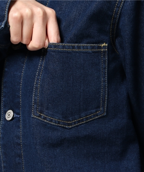 E hyphen world gallery(イーハイフンワールドギャラリー)の「デニムカバーオール(デニムジャケット・レディース・インディゴブルー/ライトインディゴブルー・FREE)」の10枚目の写真