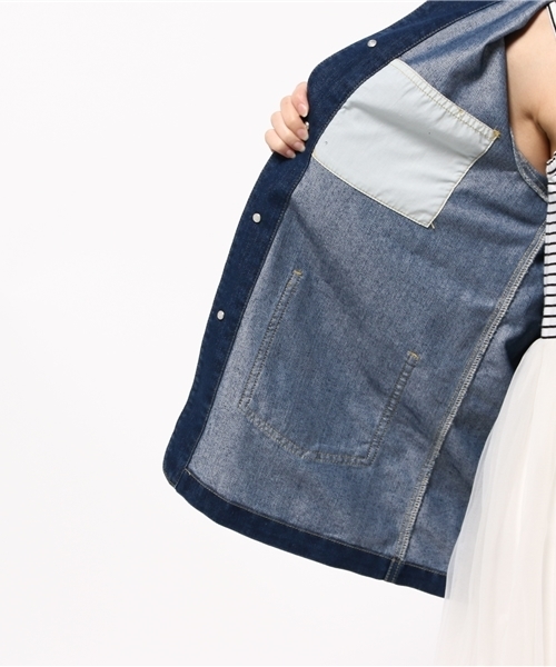 E hyphen world gallery(イーハイフンワールドギャラリー)の「デニムカバーオール(デニムジャケット・レディース・インディゴブルー/ライトインディゴブルー・FREE)」の5枚目の写真