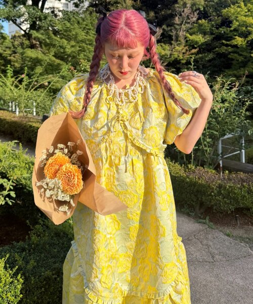 w closet（ダブルクローゼット）の「Am ジャガードリボンボレロ（シャツ/ブラウス・レディース・イエロー/ブラック/ピンク・FREE）」の21枚目の写真