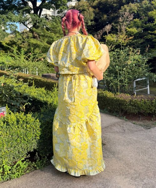 w closet（ダブルクローゼット）の「Am ジャガードリボンボレロ（シャツ/ブラウス・レディース・イエロー/ブラック/ピンク・FREE）」の12枚目の写真