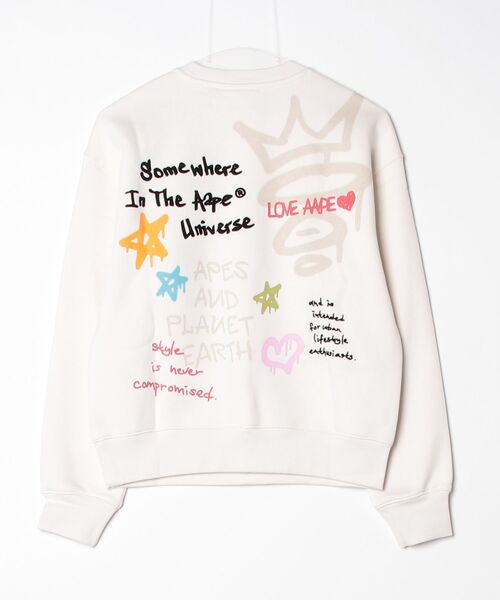 AAPE BY A BATHING APE(エーエイプバイアベイシングエイプ)の「AAPE CREW NECK SWEAT(スウェット・レディース・ネイビー/アイボリー・XX-SMALL/X-SMALL/SMALL)」の9枚目の写真