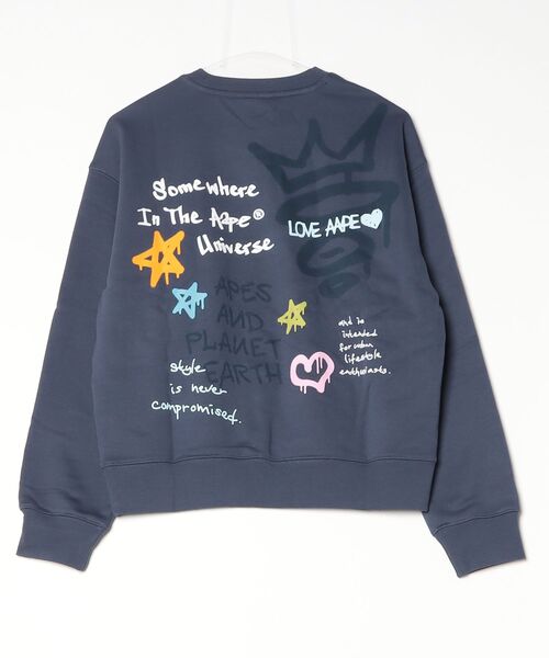 AAPE BY A BATHING APE(エーエイプバイアベイシングエイプ)の「AAPE CREW NECK SWEAT(スウェット・レディース・ネイビー/アイボリー・XX-SMALL/X-SMALL/SMALL)」の10枚目の写真