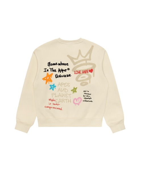 AAPE BY A BATHING APE(エーエイプバイアベイシングエイプ)の「AAPE CREW NECK SWEAT(スウェット・レディース・ネイビー/アイボリー・XX-SMALL/X-SMALL/SMALL)」の3枚目の写真